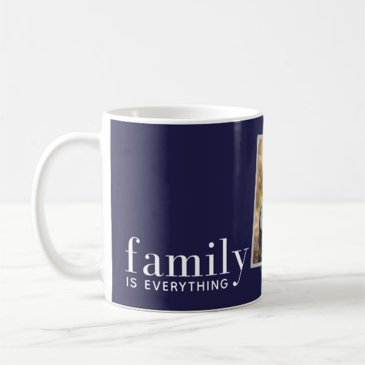 familie is alles wat een modern elegant fotocadeau koffiemok (Links)