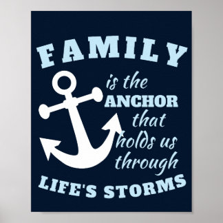 Familie is de anker die ons door het leven houdt poster