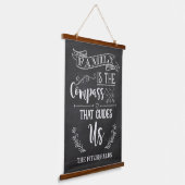 Familie is de Compass Faux Chalkboard Hangend Wandkleed (Gebogen)