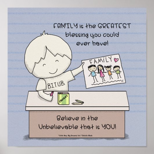 Familie is de Grootste Zegen Poster (Voorkant)