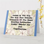 Familie is de sleutel kaart (Gele Bloem)