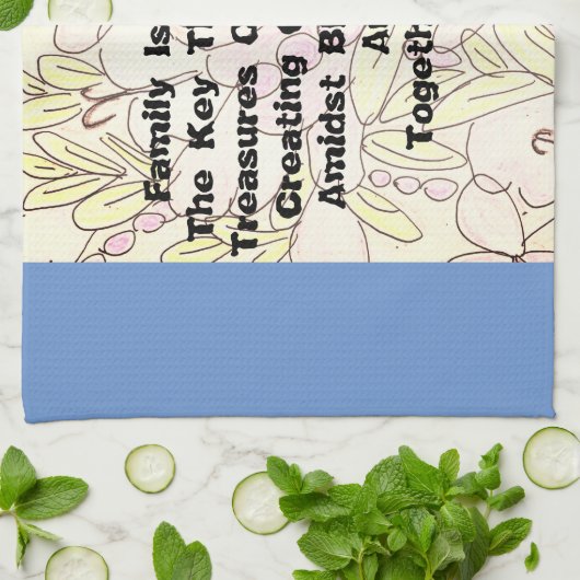 Familie is de sleutel theedoek (Gevouwen)