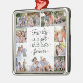 Familie is een geschenk 10 Fotocollage Metalen Ornament (Links)