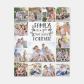 Familie is een Gift 15 Foto Collage Fleece Deken (Voorkant)