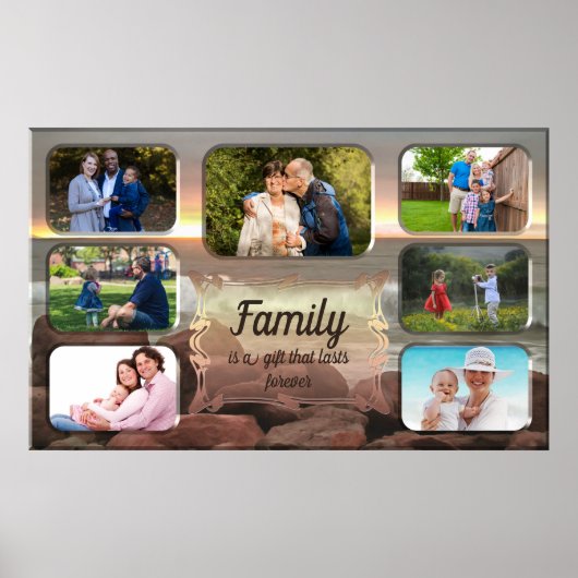 Familie is een Gift Photo Collage 0893 Art Print (Voorkant)