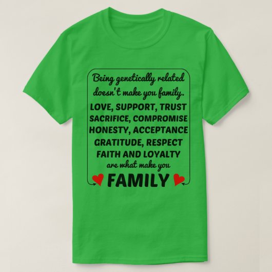 Familie is geen bloedvergieten t-shirt (Design voorkant)