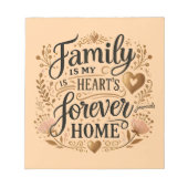 🏡 Familie is het eeuwige thuis van mijn hart Notitieblok (Voorkant)