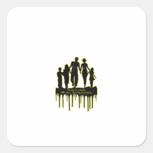 Familie is iedereen die van je houdt, onvoorwaarde vierkante sticker