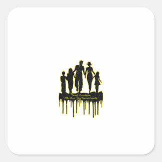 Familie is iedereen die van je houdt, onvoorwaarde vierkante sticker