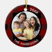 FAMILIE IS LOVE (op de achterzijde) Rood & zwart,  Keramisch Ornament (Voorkant)