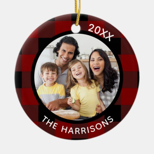 FAMILIE IS LOVE (op de achterzijde) Rood & zwart,  Keramisch Ornament (Voorkant)