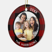 FAMILIE IS LOVE (op de achterzijde) Rood & zwart,  Keramisch Ornament (Links)