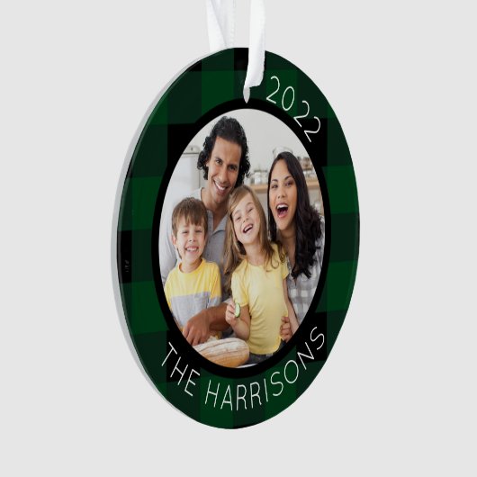 FAMILIE IS LOVE (op de rug) groen/zwart, geplakt 2 Ornament (voorkant)