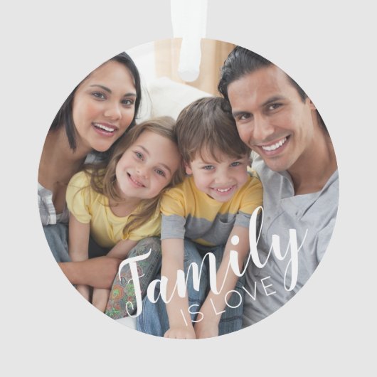 FAMILIE IS LOVE (op de rug) groen/zwart, geplakt 2 Ornament (achterkant)