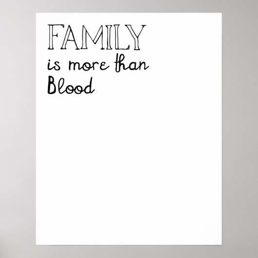 Familie is meer dan bloed Poster (Voorkant)