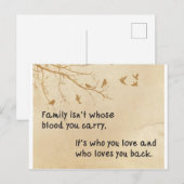 Familie is niet altijd bloed - focus op liefde briefkaart (Voorkant / Achterkant)