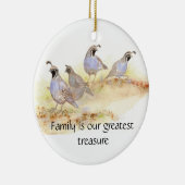 Familie is onze grootste schat, California Quail Keramisch Ornament (Rechts)