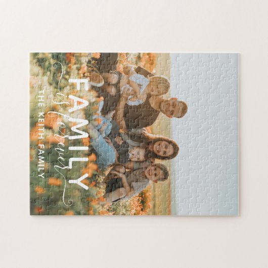 Familie is voor altijd foto's in Keepasje Legpuzzel (Horizontaal)