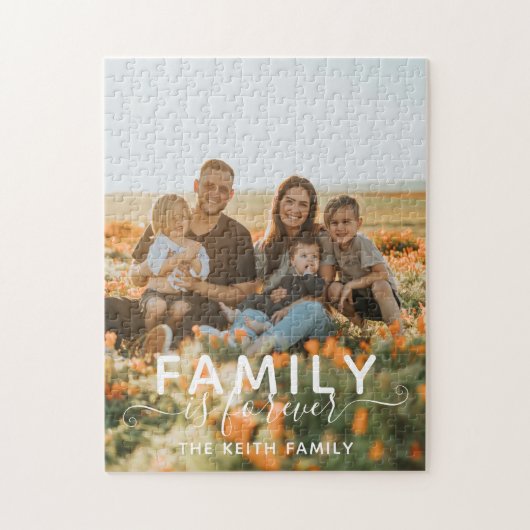 Familie is voor altijd foto's in Keepasje Legpuzzel (Verticaal)