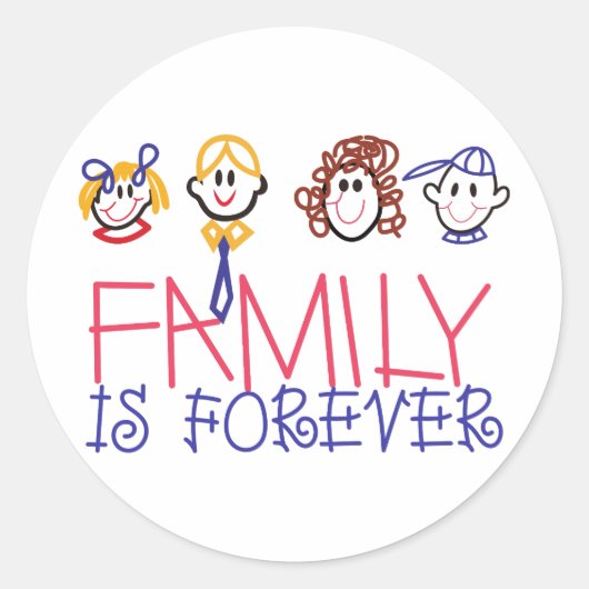 Familie is voor altijd ronde sticker (Voorkant)