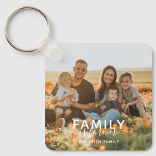 Familie Is Voor Altijd Typografie Foto Aandenken Sleutelhanger