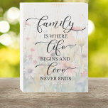 Familie is waar het leven begint en liefde nooit e houten kist print<br><div class="desc">Dit prachtige witte houten kistje met wildflower silhouet is versierd met een oprechte boodschap die de essentie van familie vastlegt. Dit bord is niet alleen een perfecte aanvulling op uw eigen familieruimte,  maar maakt ook een cadeau voor gedenkwaardige voor geliefden. Ontwerp bevat auteursrechtelijk beschermd materiaal van Cricut.</div>