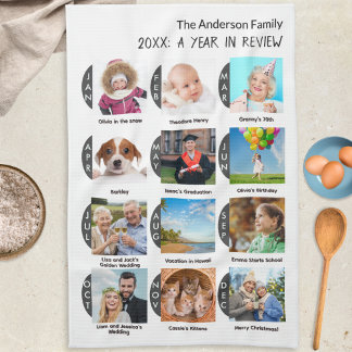 Familie Jaar Fotogalerij 12 Foto's Persoonlijk Theedoek