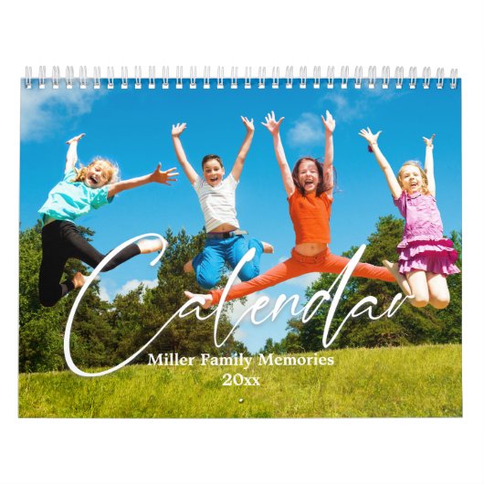 Familie kalender, moderne aangepaste foto kalender (Hoes)