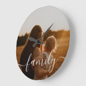 Familie kalligrafie foto grote klok (Hoek)