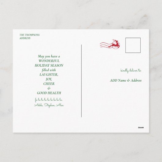 Familie Karaoke Kerk Carols Service Kerstmis Feestdagenkaart (Achterkant)