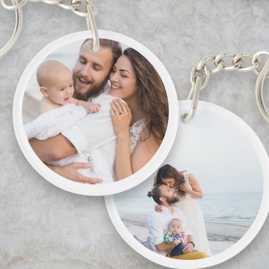 Familie Keepsake Custom Twee Foto Dubbelzijdig Sleutelhanger