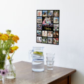 Familie Keepsake Fotocollage Elegant Zwart & Echt Folie Afdrukken (Laag (Keuken))