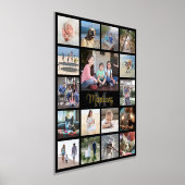 Familie Keepsake Fotocollage Elegant Zwart & Echt Folie Afdrukken (Laagn)