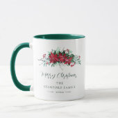 Familie Keepsake Poinsettia Bloemen Kerstmis Custo Mok (Links)