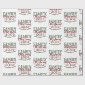 Familie Kerst 2024 Cadeaupapier (Vlak)