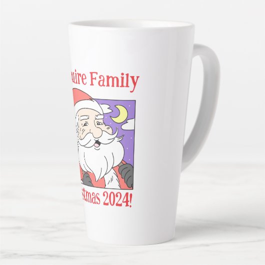 Familie Kerst 2024 Latte Mok (Rechterhoek)