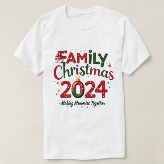 Familie Kerst 2024 Mannen Shirt Making Memorie (Design voorkant)