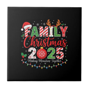 Familie Kerst 2025 Slaap Outfit Matching Tegeltje