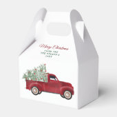 Familie Kerst Antiek Pickup Truck Xmas Tree Bedankdoosjes (Voorkant Zijde)