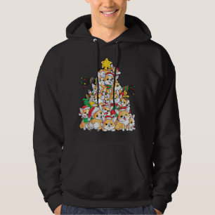 familie kerst corgi boom santa hoed hoodie