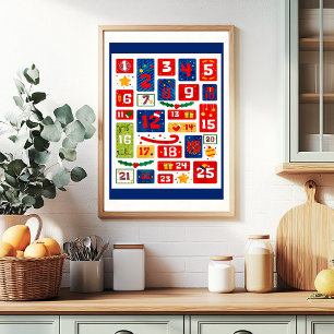 Familie Kerst Countdown Kerstmis Adventkalender Poster