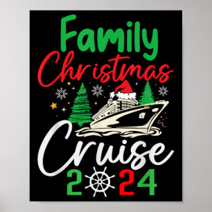 Familie Kerst Cruise 2024 Prettig Kerstfeest Schip Poster
