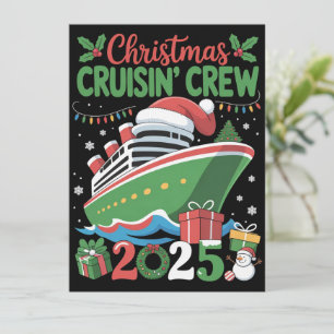 Familie Kerst Cruise 2025 Overeenkomstige Vakantie Feestdagenkaart