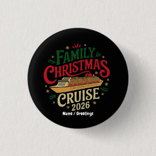Familie Kerst Cruise Vakantie Reis Viering Ronde Button 3,2 Cm