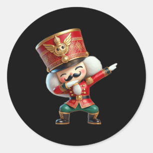 Familie Kerst Dabbing Notenkraker Kerstmis Meisjes Ronde Sticker