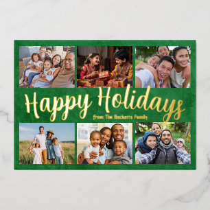 Familie Kerst Echt Folie Prettige feestdagen Kaart