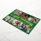 Familie Kerst Echt Folie Prettige feestdagen Kaart (Gedraaid)