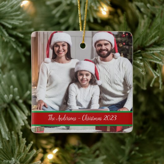 Familie Kerst Foto Heirloom Ornament (Boom)