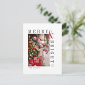 Familie Kerst Foto Kaart, Moderne Kerstkaart Feestdagenkaart (Staand voorkant)