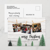 Familie Kerst foto's rustiek briefkaart (Voorkant / Achterkant)